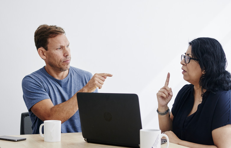 man & lady with laptop