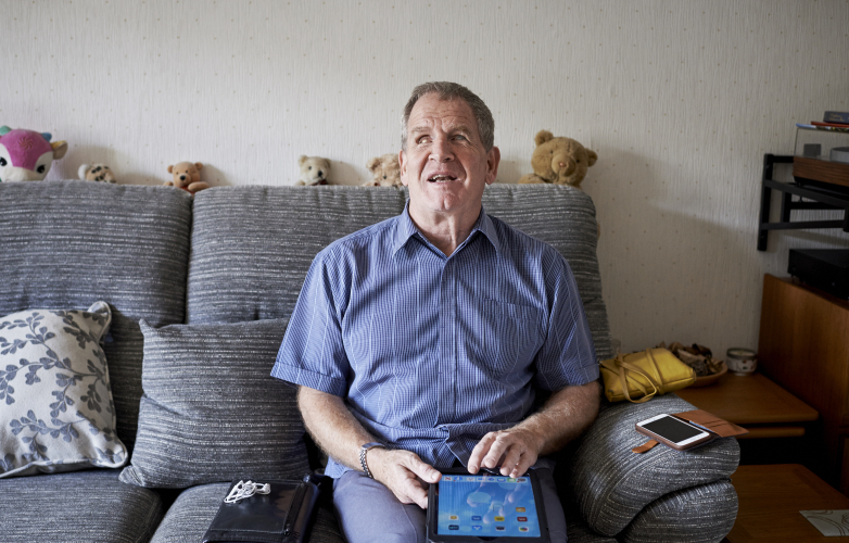 Man using tablet