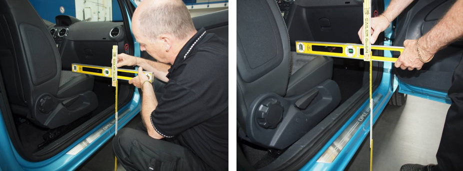 Measuring seat height on entry into a car