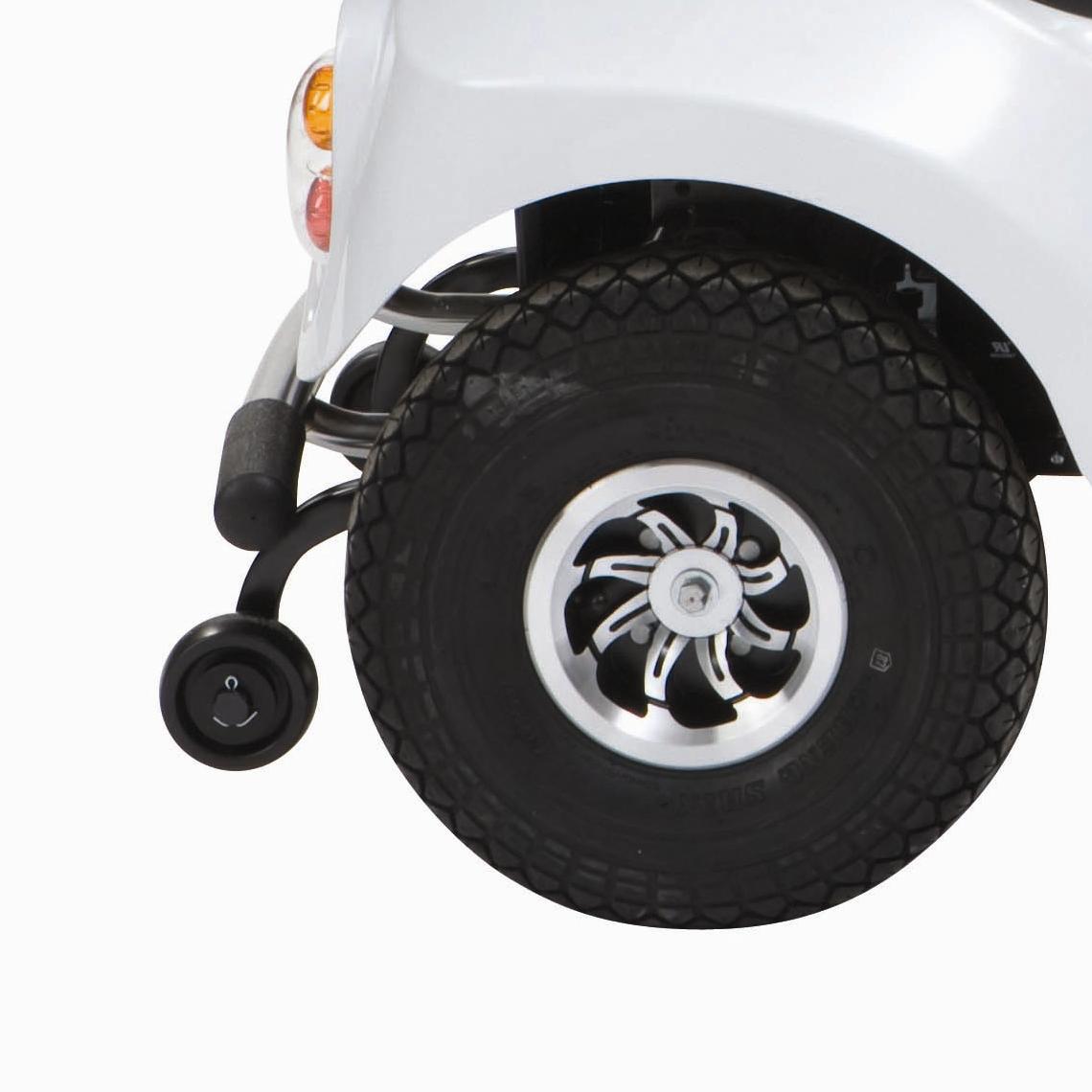 Anti-tip device on mobility scooter