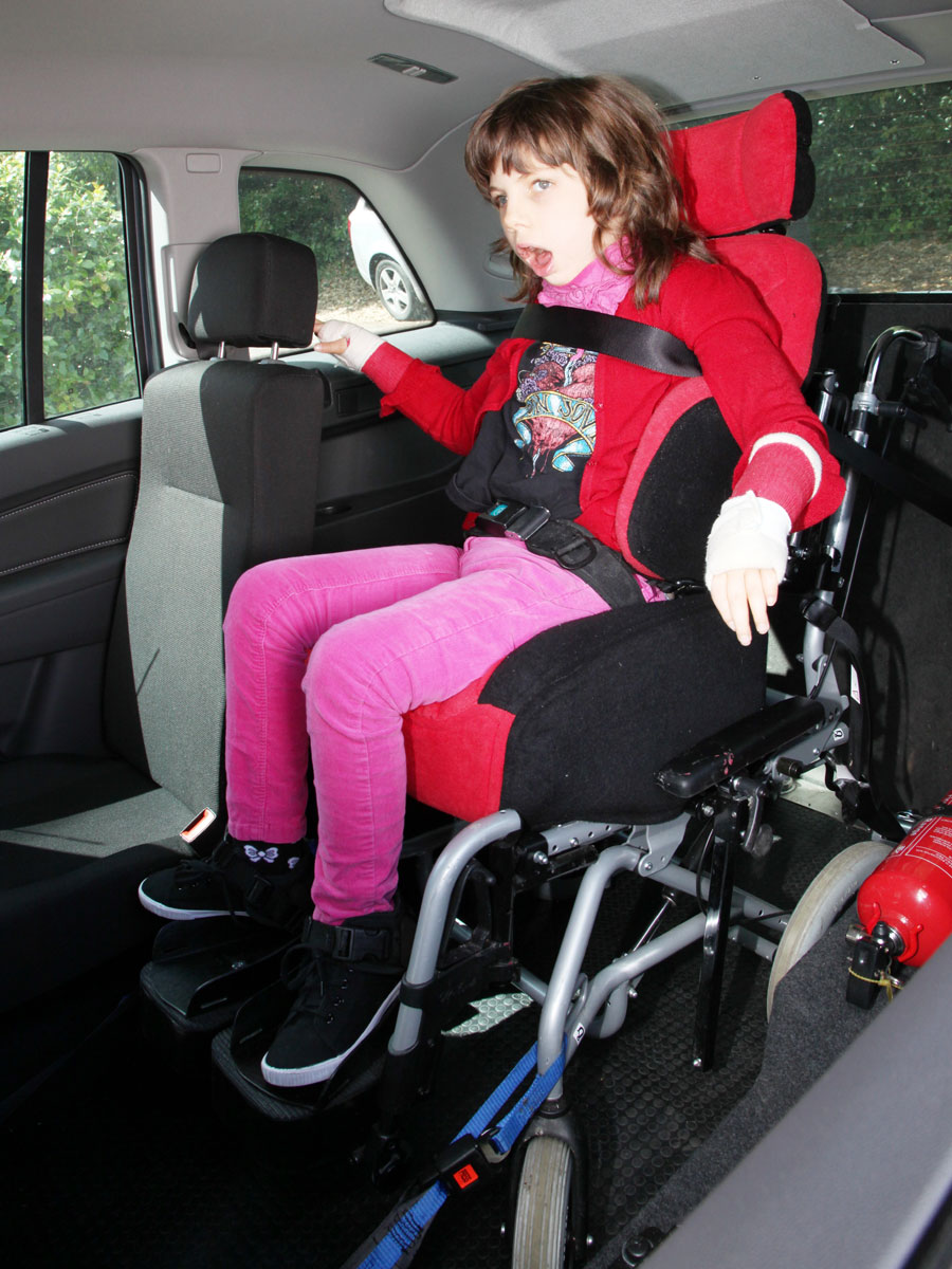 Girl in wheelchair in WAV